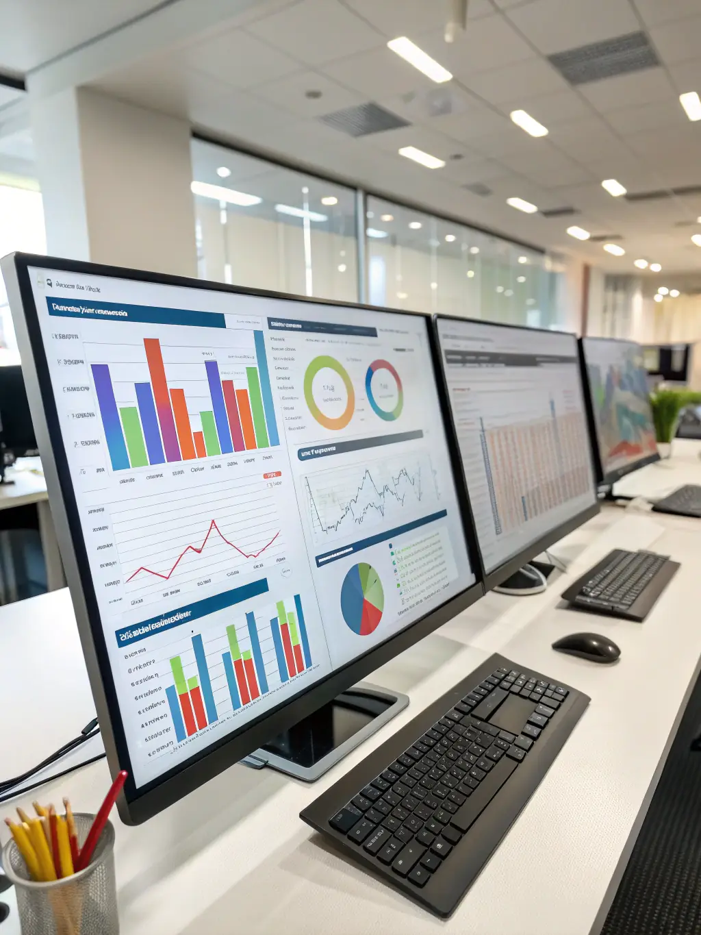 A professional, modern-looking laptop displaying Arcentra's business tools dashboard, showcasing key features like financial analysis and reporting.